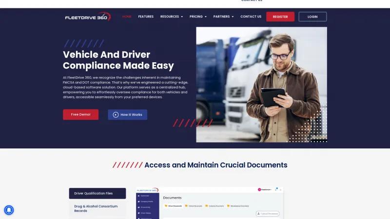 Homepage of FleetDrive 360