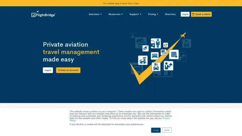 Homepage of FlightBridge