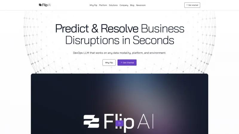 Homepage of Flip AI