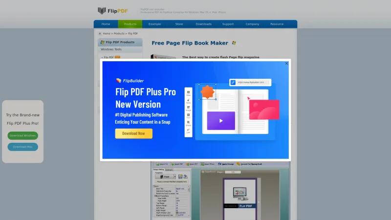 Homepage of Page Flip Book Maker