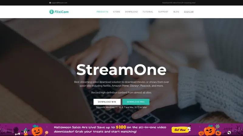 Homepage of FlixiCam StreamOne