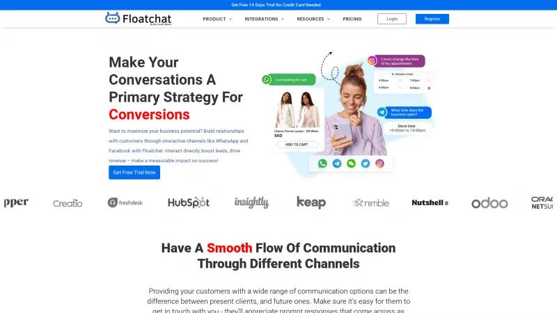 Homepage of Floatchat