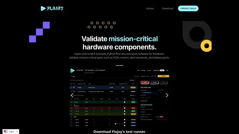 Homepage of Flojoy