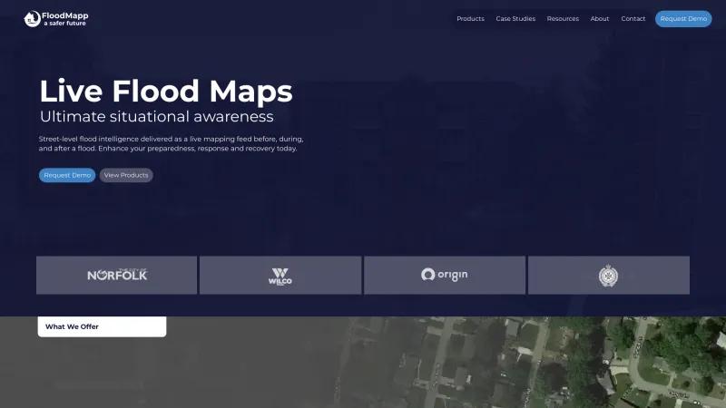 Homepage of FloodMapp