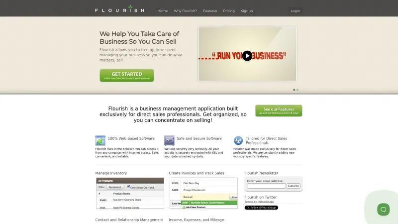 Homepage of Flourish