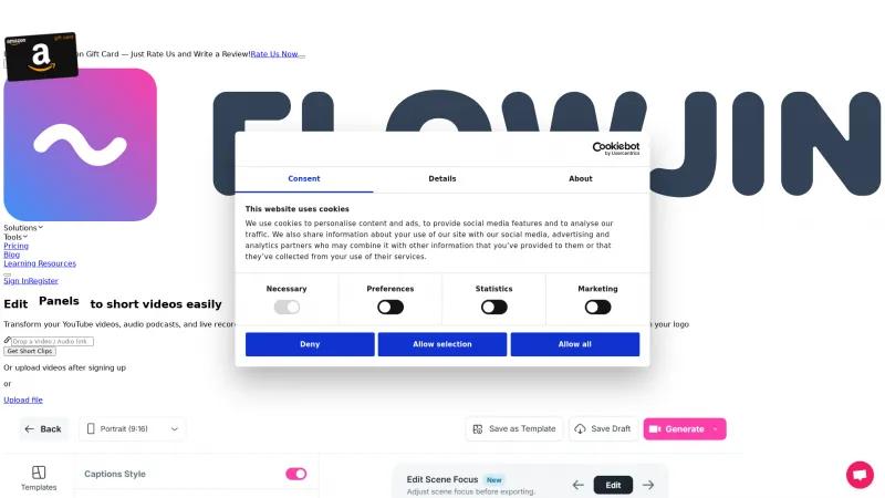 Homepage of Flowjin