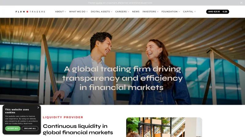 Homepage of Flow Traders