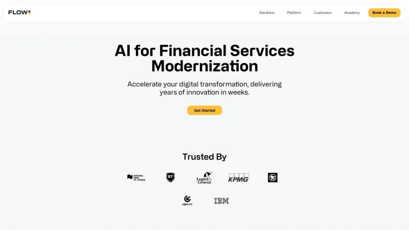 Homepage of FlowX.AI