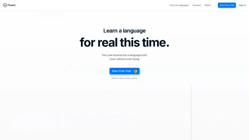 Homepage of Fluent