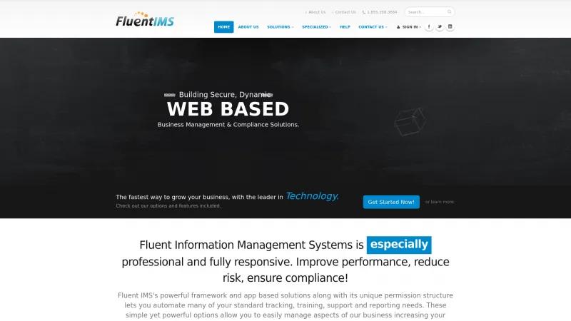 Homepage of Fluent IMS