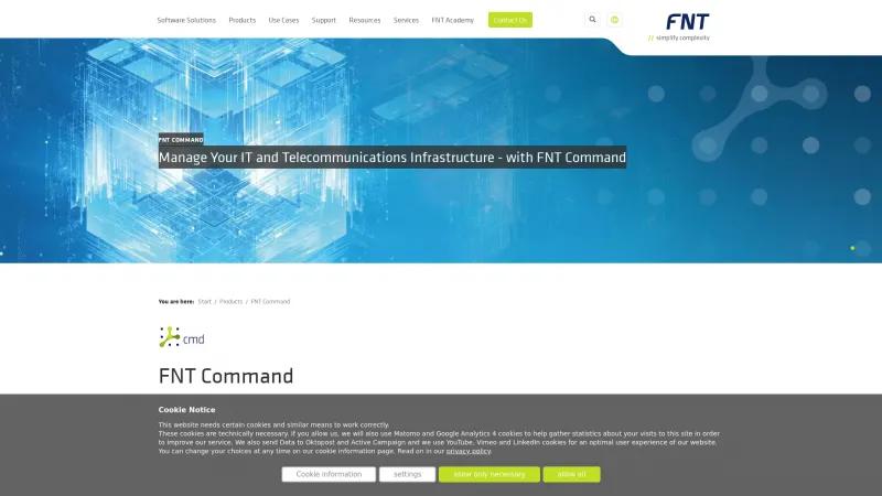 Homepage of FNT Command Platform