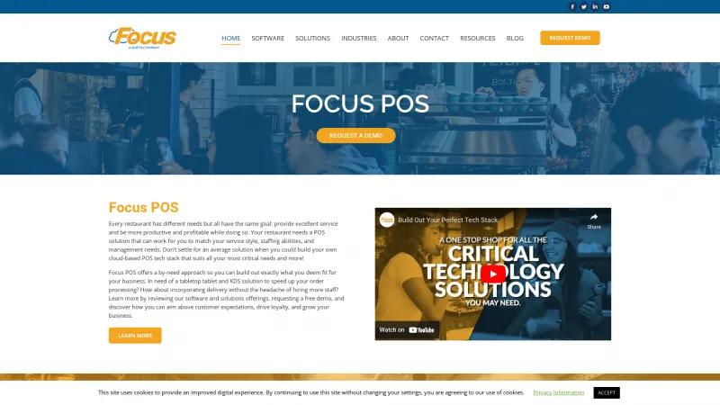 Homepage of Focus POS