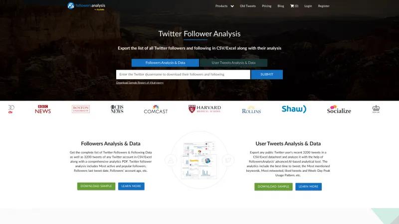 Homepage of FollowersAnalysis