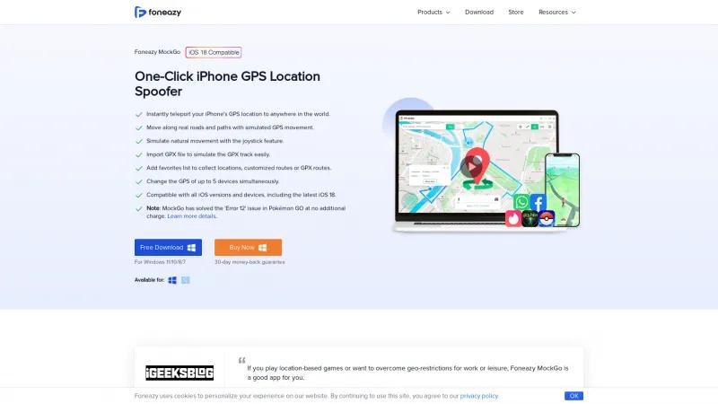 Homepage of Foneazy MockGo