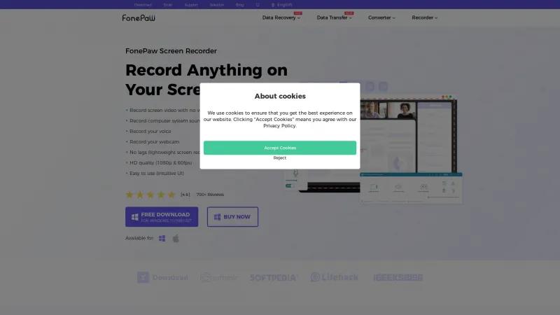 Homepage of FonePaw Screen Recorder