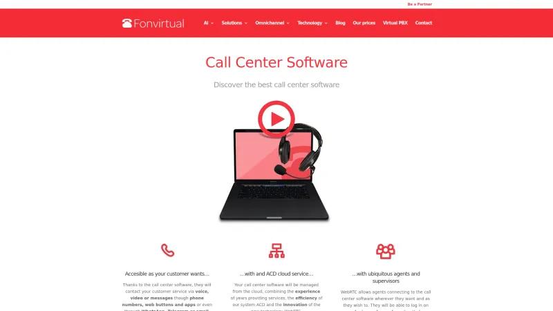 Homepage of Fonvirtual Call Center