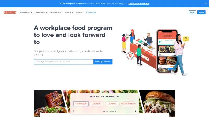 Homepage of Fooda