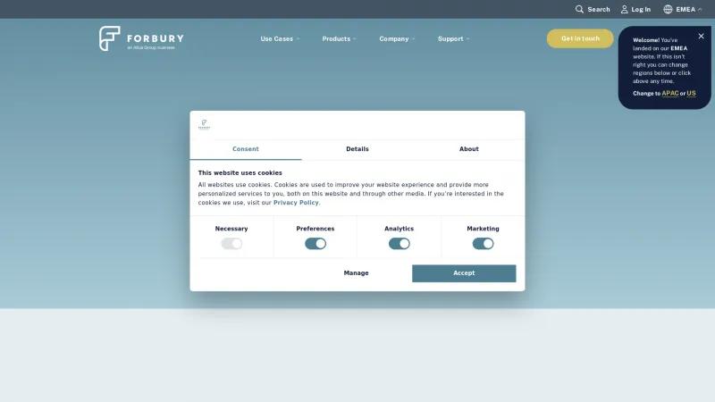 Homepage of Forbury