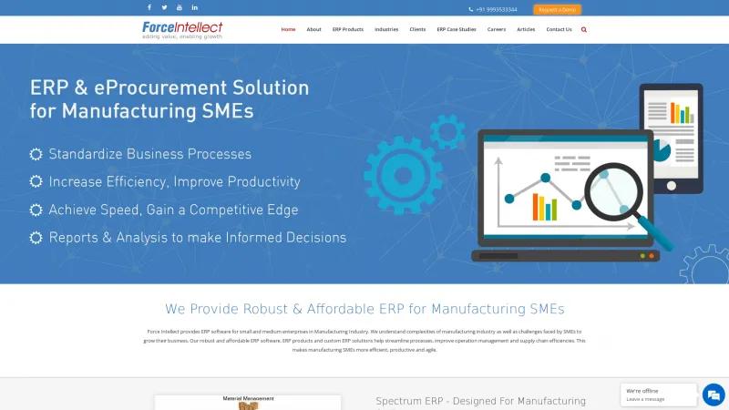 Homepage of Spectrum ERP