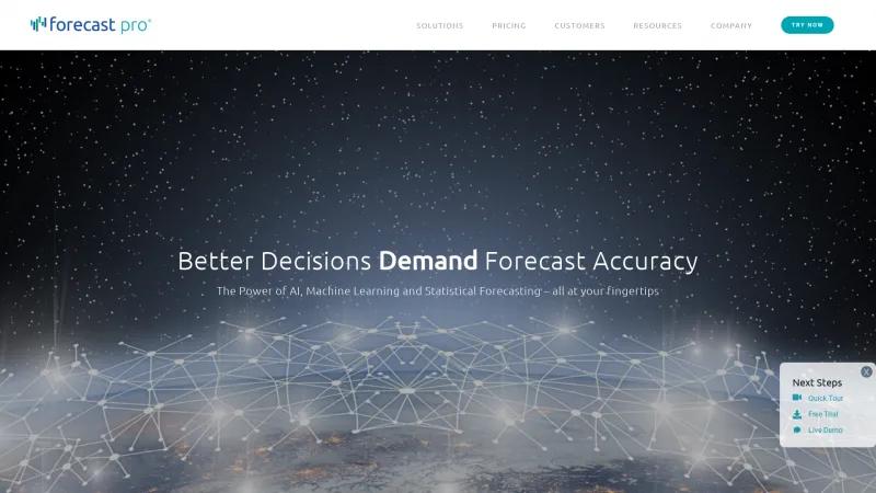 Homepage of Forecast Pro