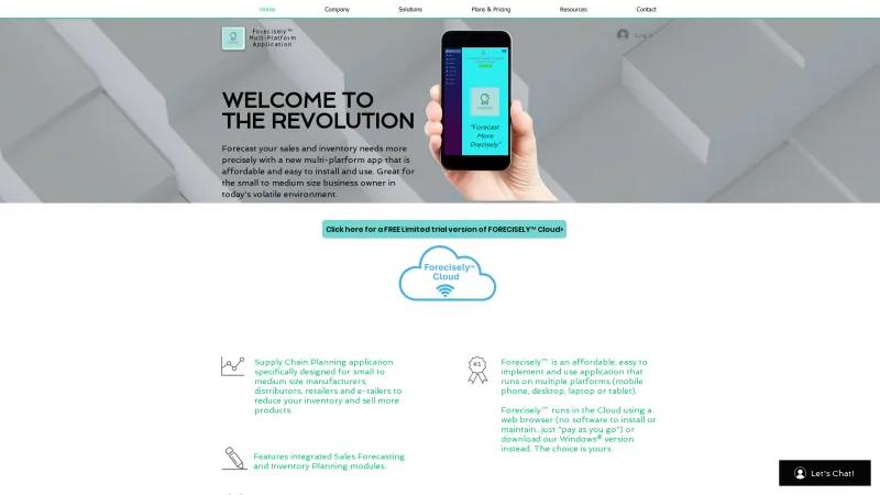 Homepage of Forecisely