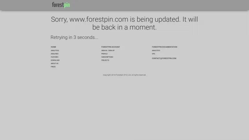 Homepage of Forestpin Analytics