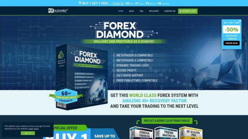 Homepage of Forex Diamond EA