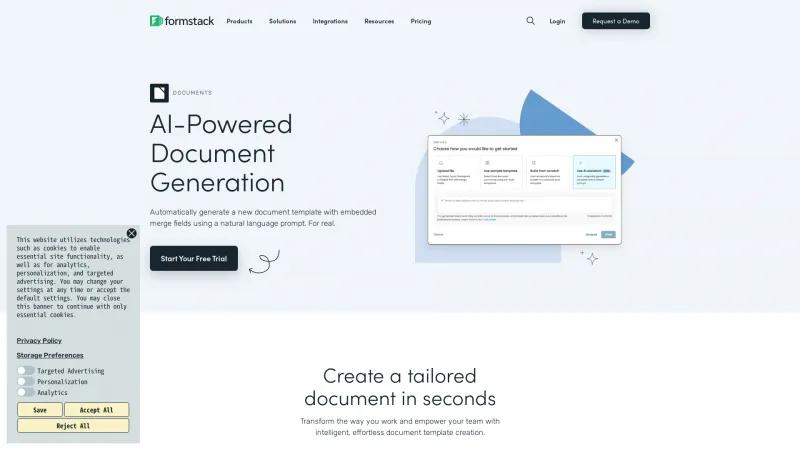 Homepage of Formstack Documents