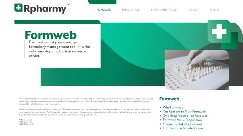 Homepage of FormWeb