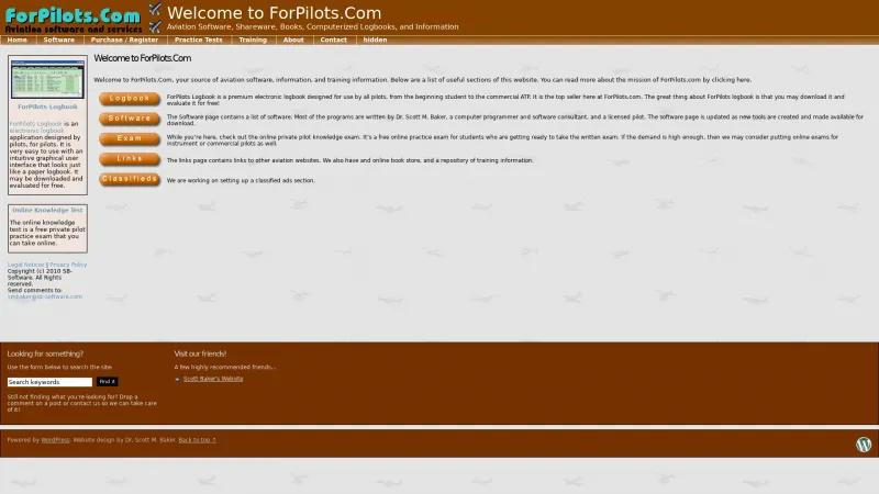 Homepage of ForPilots Logbook