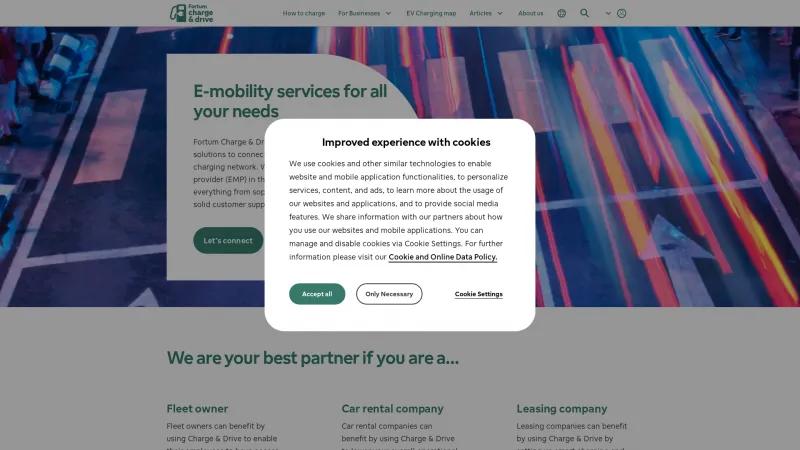 Homepage of Fortum Charge & Drive
