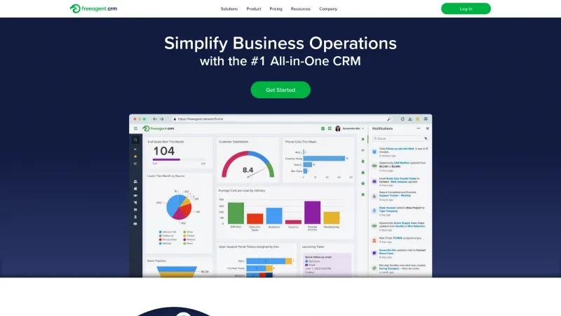 Homepage of FreeAgent CRM