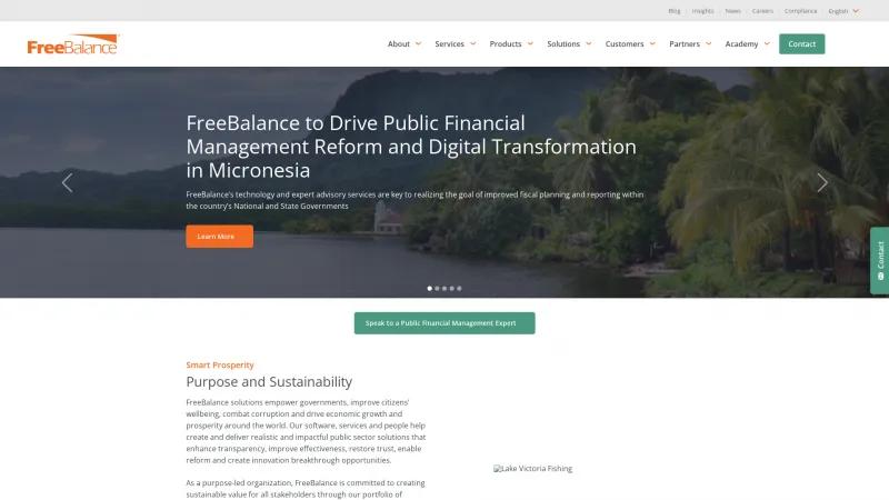 Homepage of FreeBalance Accountability Suite