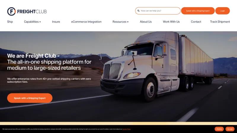 Homepage of Freight Club