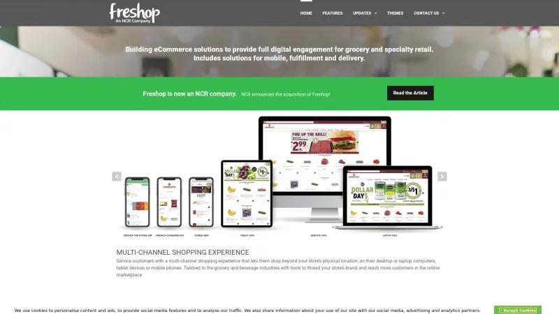 Homepage of Freshop