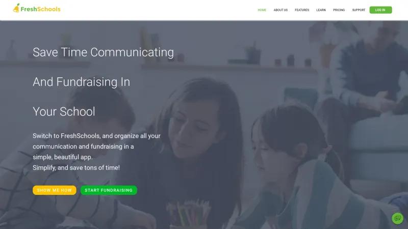 Homepage of FreshSchools