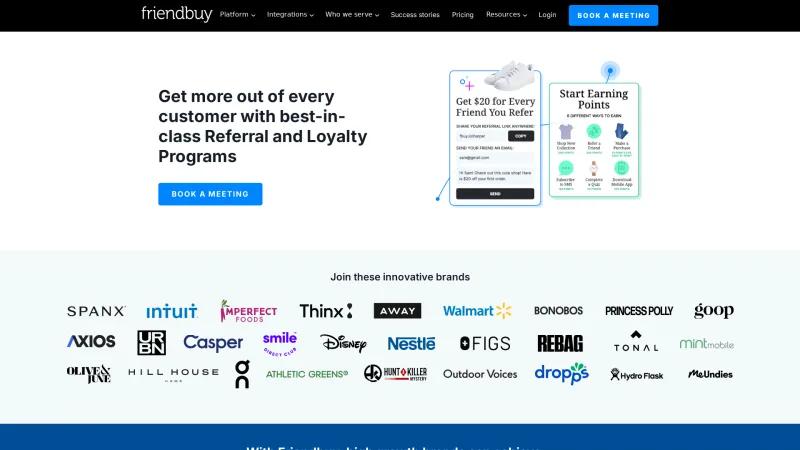 Homepage of Friendbuy