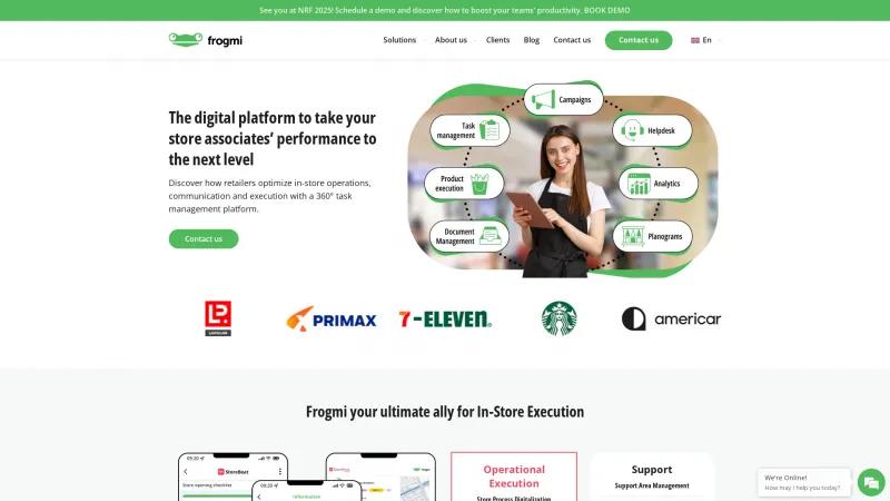 Homepage of Frogmi