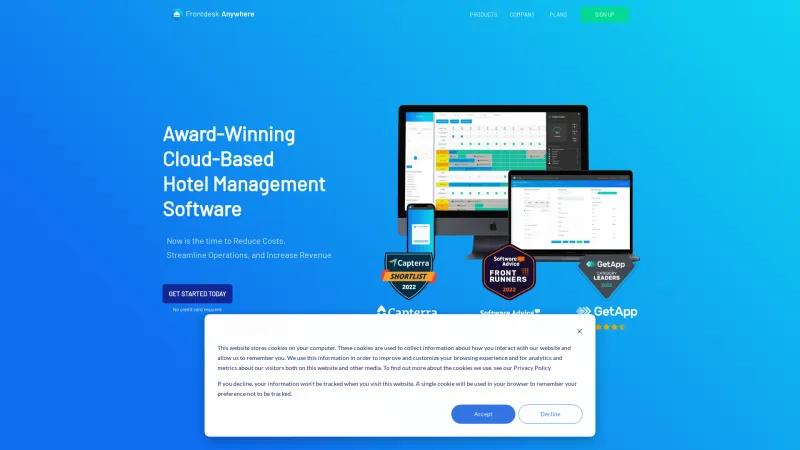 Homepage of Frontdesk Anywhere