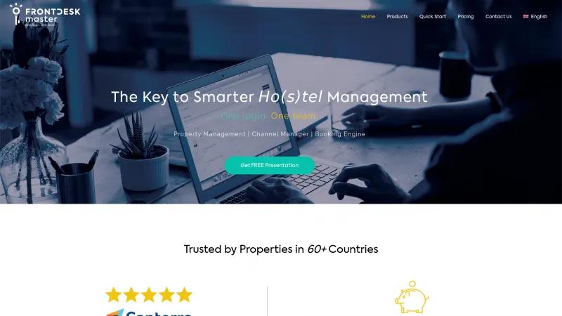 Homepage of FrontDesk Master