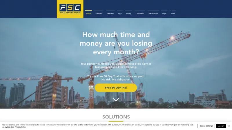 Homepage of Field Service Cloud