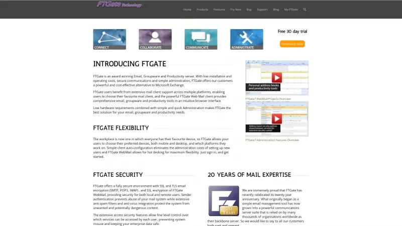 Homepage of FTGate