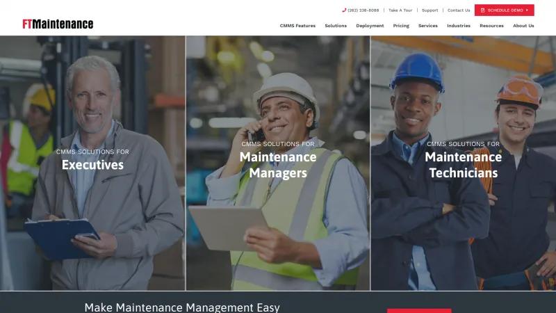 Homepage of FTMaintenance Select