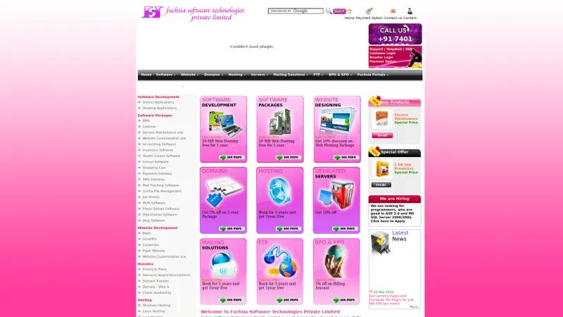 Homepage of Fuchsia Service Maintenance Software