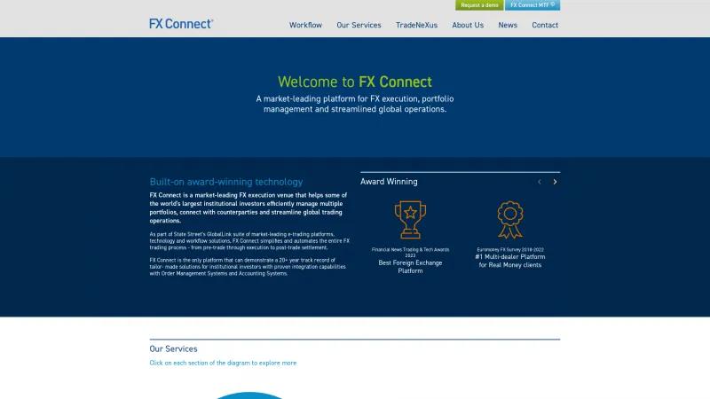 Homepage of FX Connect