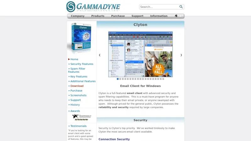 Homepage of Clyton