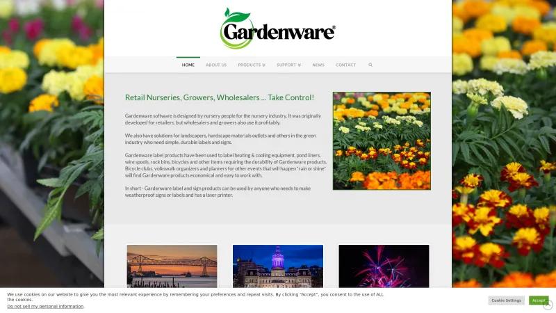 Homepage of Gardenware Labeling Software