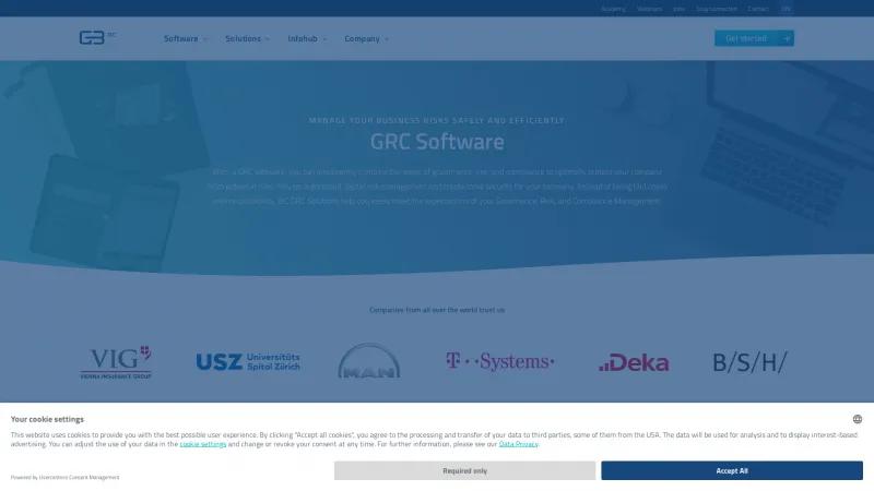 Homepage of BIC Cloud GRC