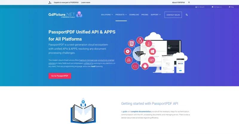 Homepage of PassportPDF