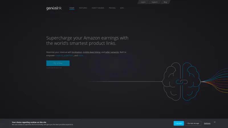 Homepage of Geniuslink